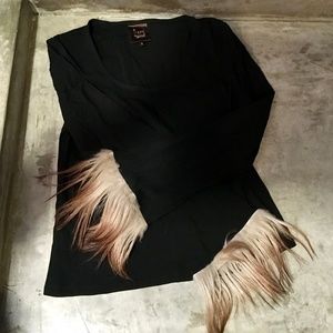 Isabel Marant w/Fur Trim Sleeve Top